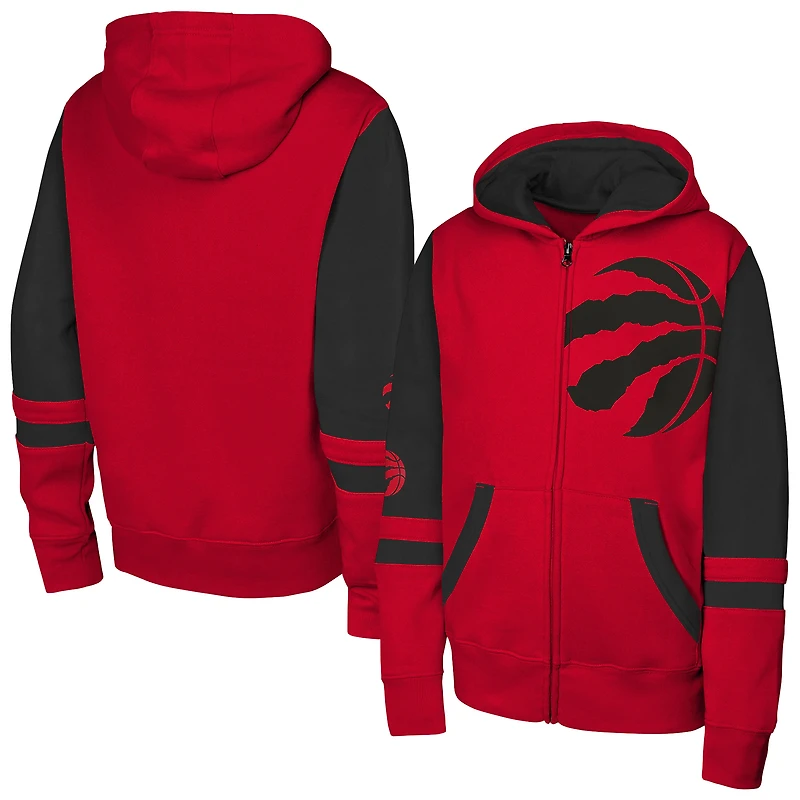 Sweat à capuche zippé rouge Toronto Raptors pour jeunes Outerstuff