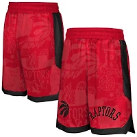 Shorts de street art pour jeunes des Toronto Raptors rouges