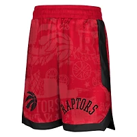 Shorts de street art pour jeunes des Toronto Raptors rouges