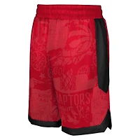 Shorts de street art pour jeunes des Toronto Raptors rouges