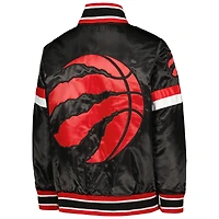 Veste universitaire noire à boutons-pression en satin pour jeunes Starter des Raptors de Toronto