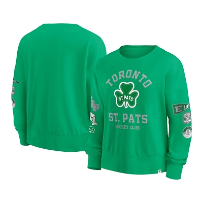 Women's Fanatics Green Toronto St. Pats Vintage Go Team Pullover Sweatshirt