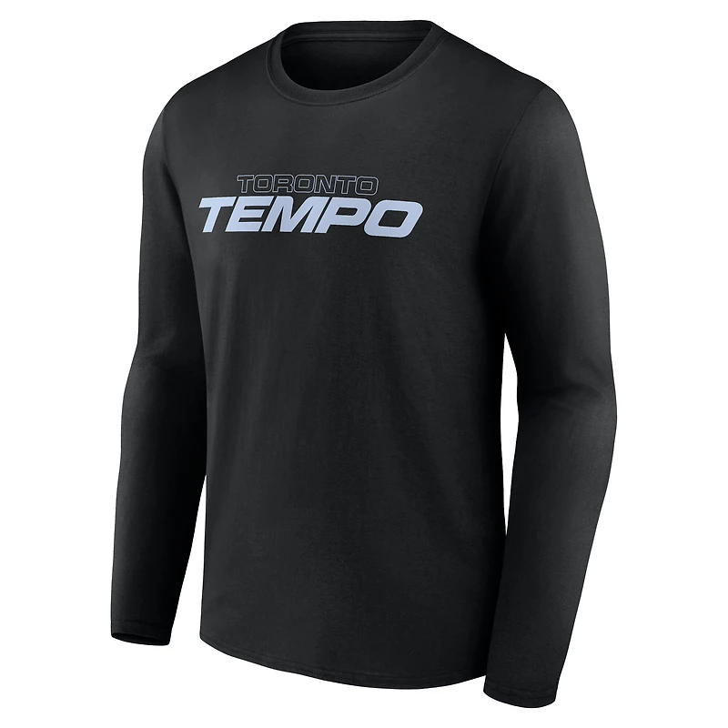 Men's Fanatics Black Toronto Tempo Primary Wordmark Long Sleeve T-Shirt