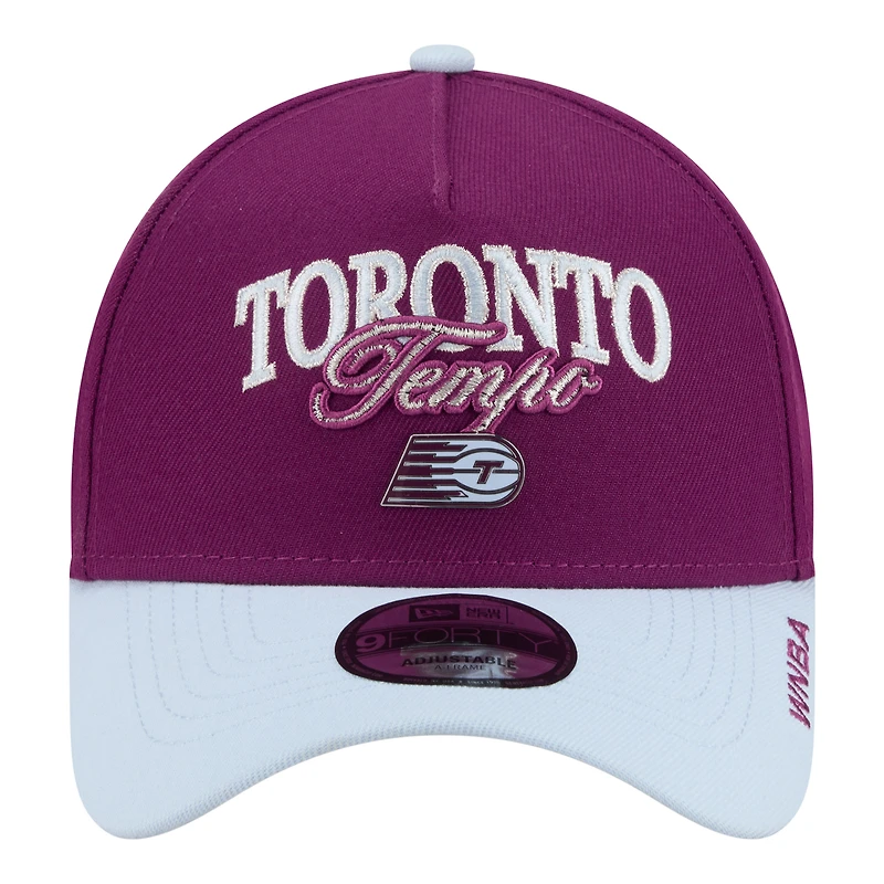 Men's New Era Bordeaux/Hydrogen Blue Toronto Tempo Tip-Off A-Frame 9FORTY Adjustable Hat