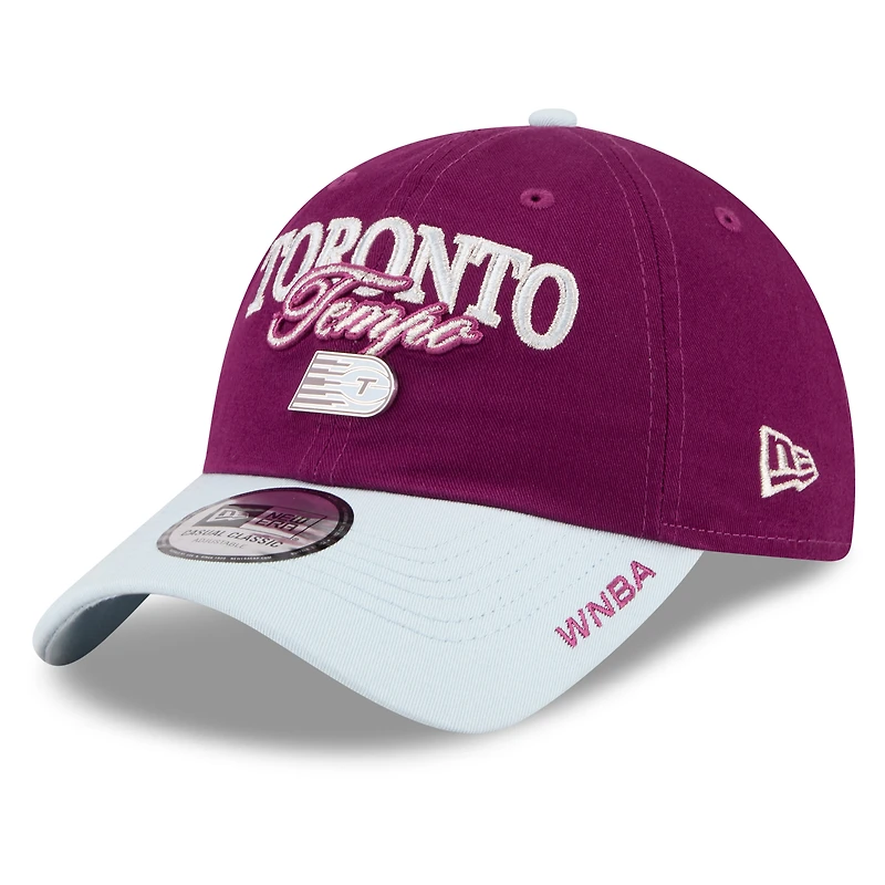 Casquette New Era Toronto Tempo Tip-Off pour homme, bordeaux/bleu hydrogène, style classique décontracté et ajustable