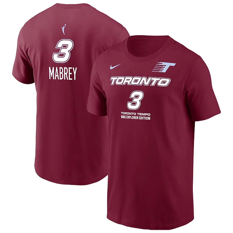 Men's Nike Marina Mabrey Bordeaux Toronto Tempo Explorer Edition Name & Number T-Shirt