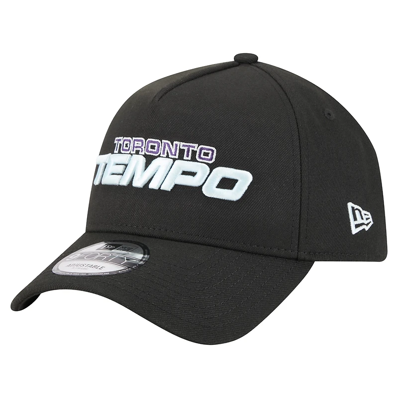 Casquette ajustable unisexe New Era noire Toronto Tempo Core Logo A-Frame 9FORTY