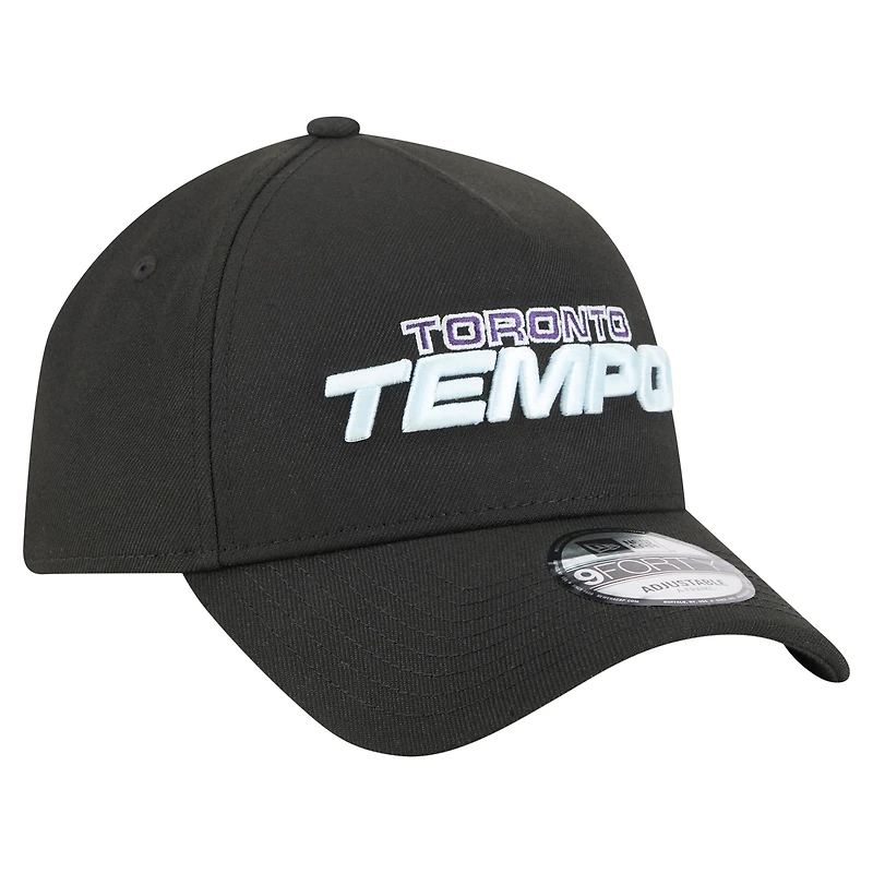 Casquette ajustable unisexe New Era noire Toronto Tempo Core Logo A-Frame 9FORTY