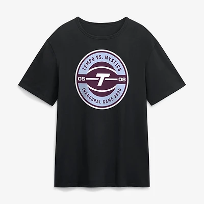 T-shirt unisexe Fanatics noir Toronto Tempo 2026, commémoratif du match inaugural