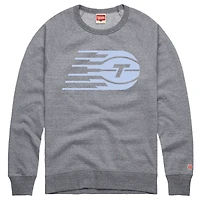 Unisex Homage Gray Toronto Tempo Logo Tri-Blend Pullover Sweatshirt