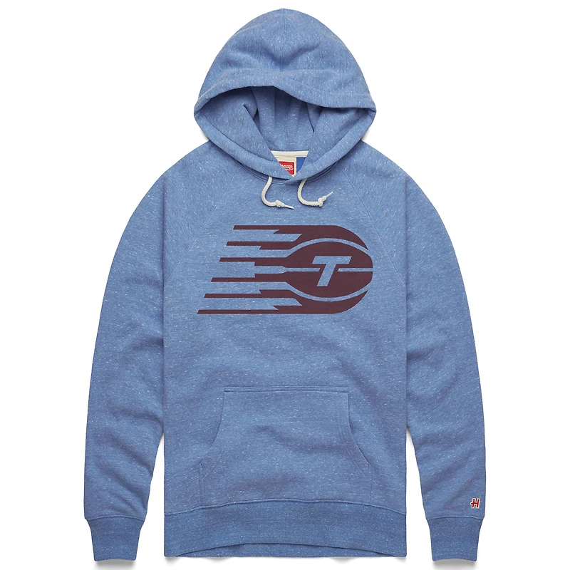 Unisex Homage  Light Blue Toronto Tempo Logo Tri-Blend Pullover Hoodie