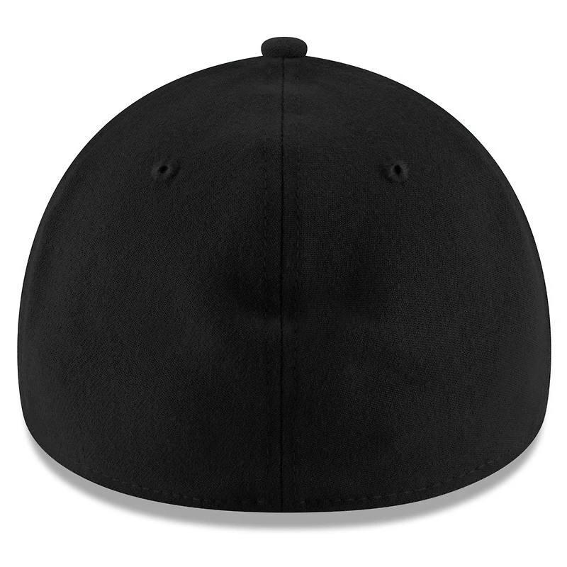 Casquette unisexe New Era noire avec logo de basket-ball Toronto Tempo 39THIRTY Flex