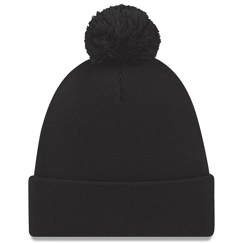 Bonnet unisexe en tricot à revers avec pompon Toronto Tempo noir New Era
