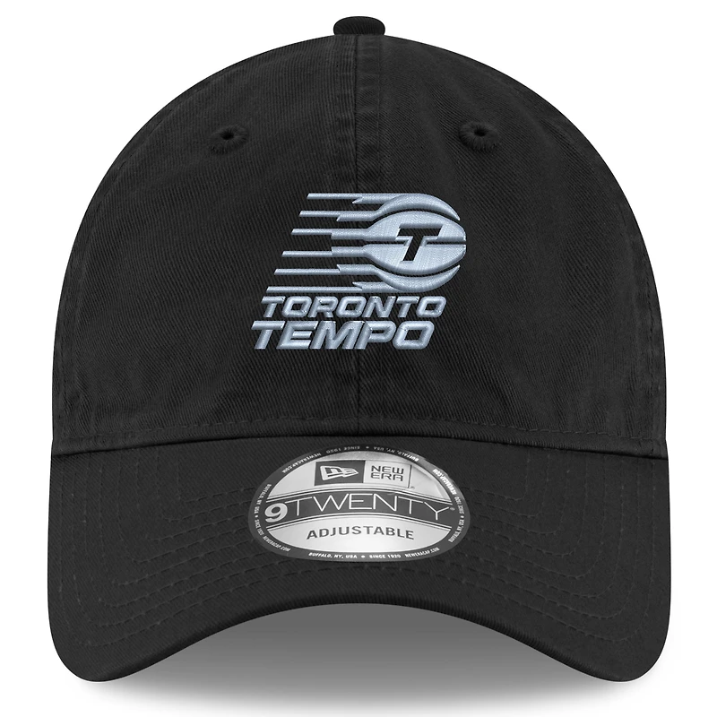 Casquette ajustable unisexe noire avec logo Toronto Tempo Wordmark 9TWENTY de New Era