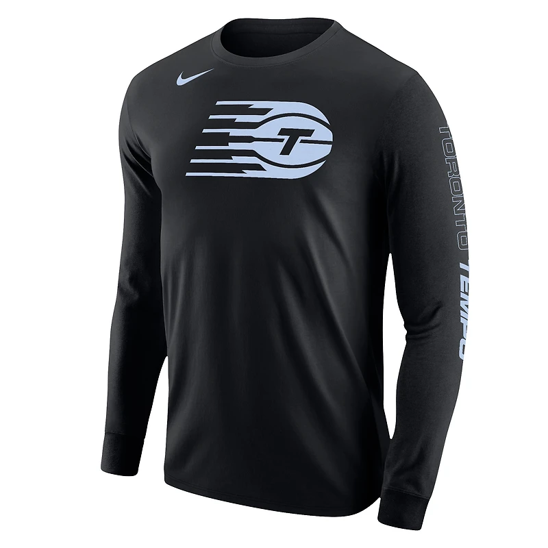 T-shirt à manches longues unisexe Nike noir avec logo Toronto Tempo