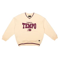 Sweat-shirt unisexe Peace Collective Cream Toronto Tempo à col en V certifié OEKO-TEX