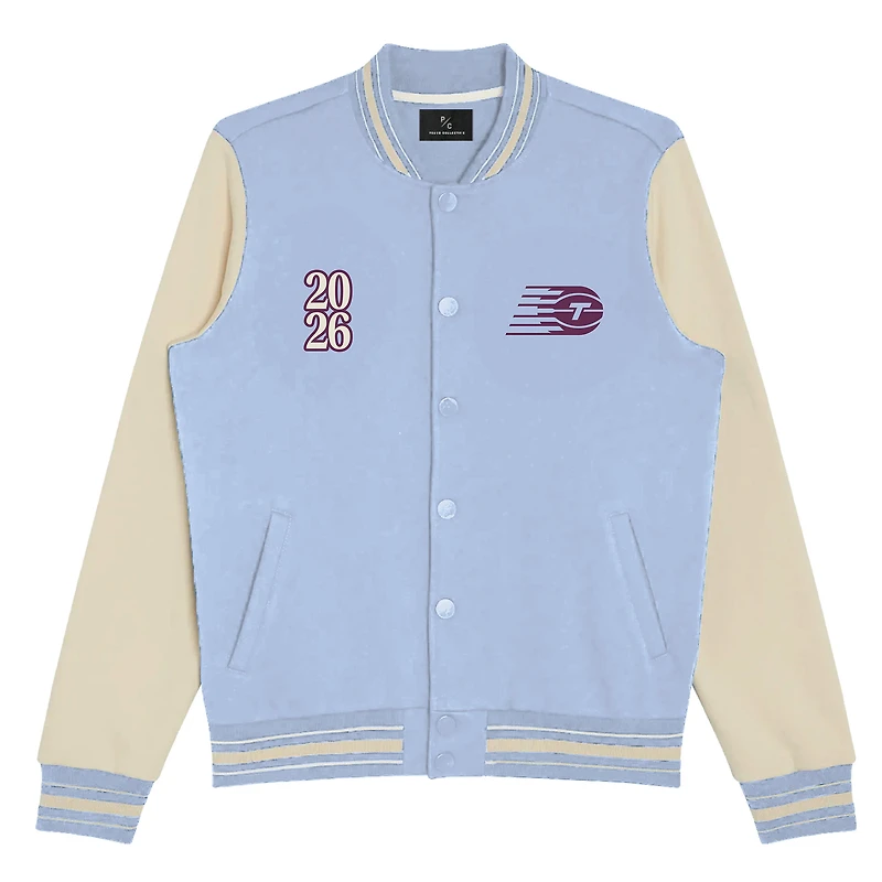 Veste universitaire unisexe bleu clair Toronto Tempo à boutons-pression Peace Collective