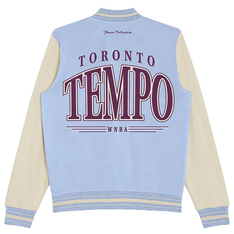 Veste universitaire unisexe bleu clair Toronto Tempo à boutons-pression Peace Collective