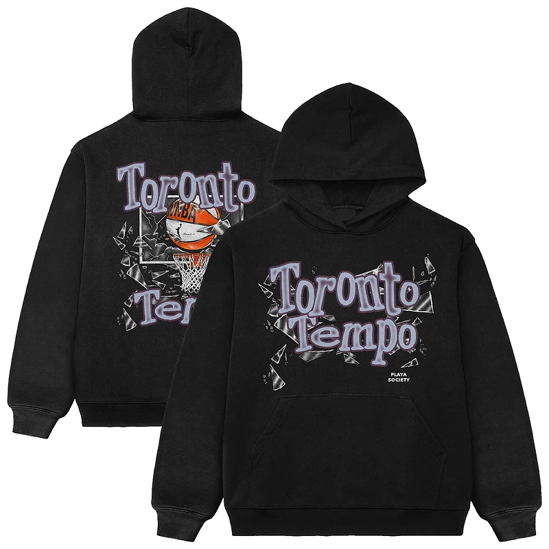 Sweat à capuche unisexe Playa Society Black Toronto Tempo Shattered Glass