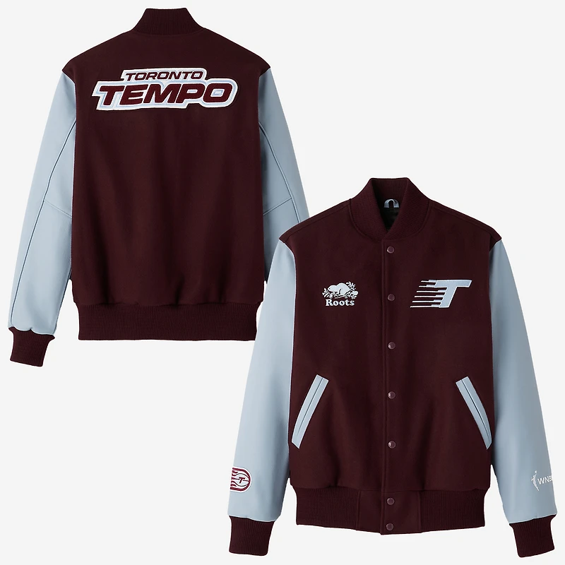 Veste universitaire unisexe Roots Bordeaux Toronto Tempo à boutons-pression