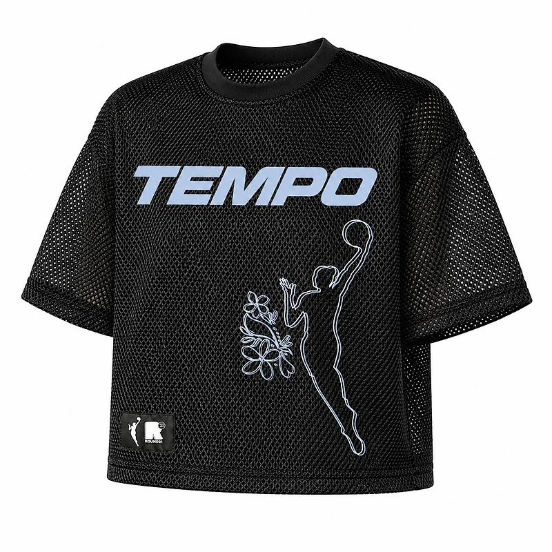 Unisex round21 Black Toronto Tempo Oversized Sporty Mesh Top