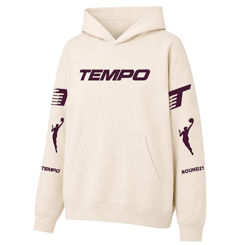Sweat à capuche unisexe round21 crème Toronto Tempo Logo