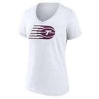 T-shirt à col en V avec logo principal Toronto Tempo Fanatics pour femmes, blanc