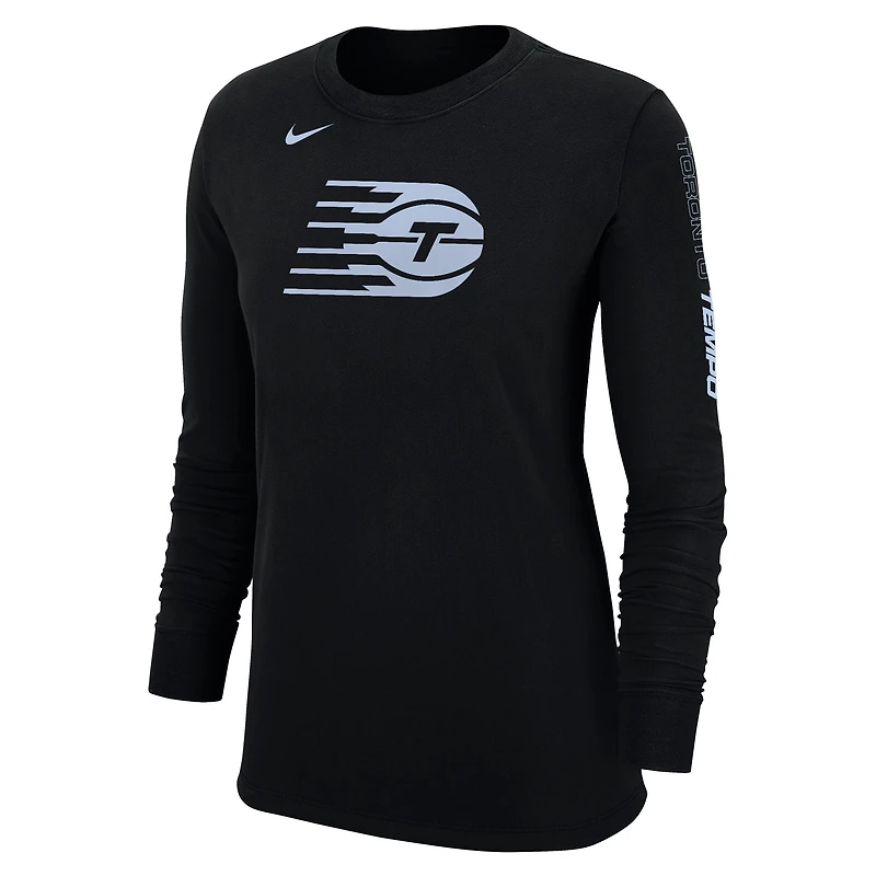 T-shirt à manches longues Nike noir avec logo Toronto Tempo pour femme