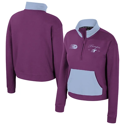 Veste demi-zip Stadium Essentials Bordeaux/Bleu clair pour femme, collection Toronto Tempo First Team Manager