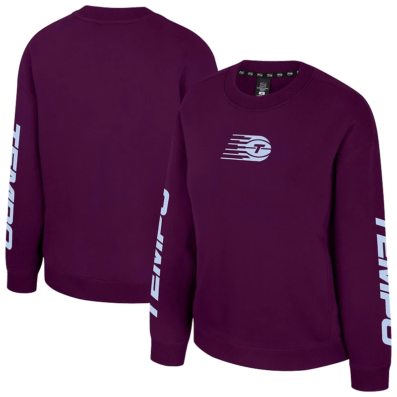 Women's Stadium Essentials Bordeaux Toronto Tempo First Team Line Drill Crewneck Sweatshirt