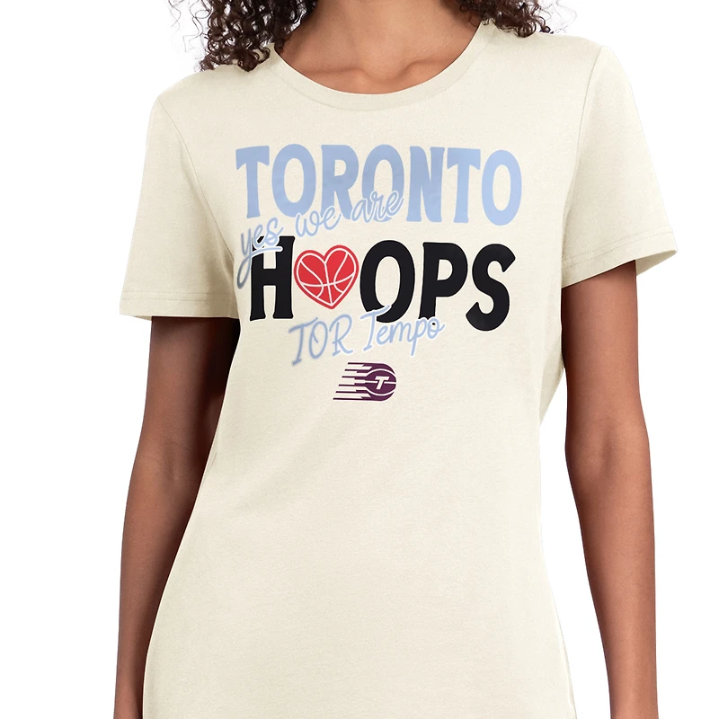 Women's Starter  Oatmeal Toronto Tempo Endzone T-Shirt