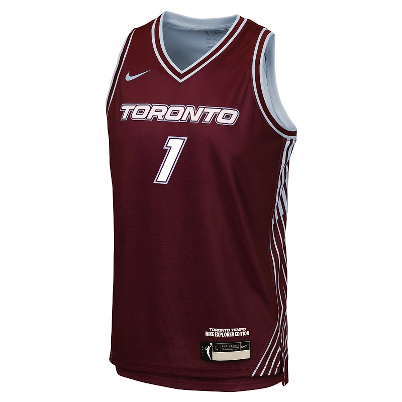 Youth Nike Kiki Rice Bordeaux Toronto Tempo Swingman Jersey - Explorer Edition