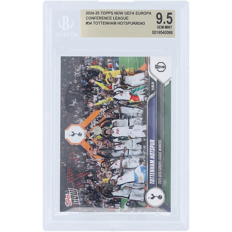 Tottenham Hotspur 2025 Topps Now UEFA Europa League Winners #34 BGS Authenticated 9.5 Card