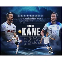 Collage autographié de 16" x 20" de Harry Kane avec plusieurs inscriptions - Édition limitée à 23 exemplaires
