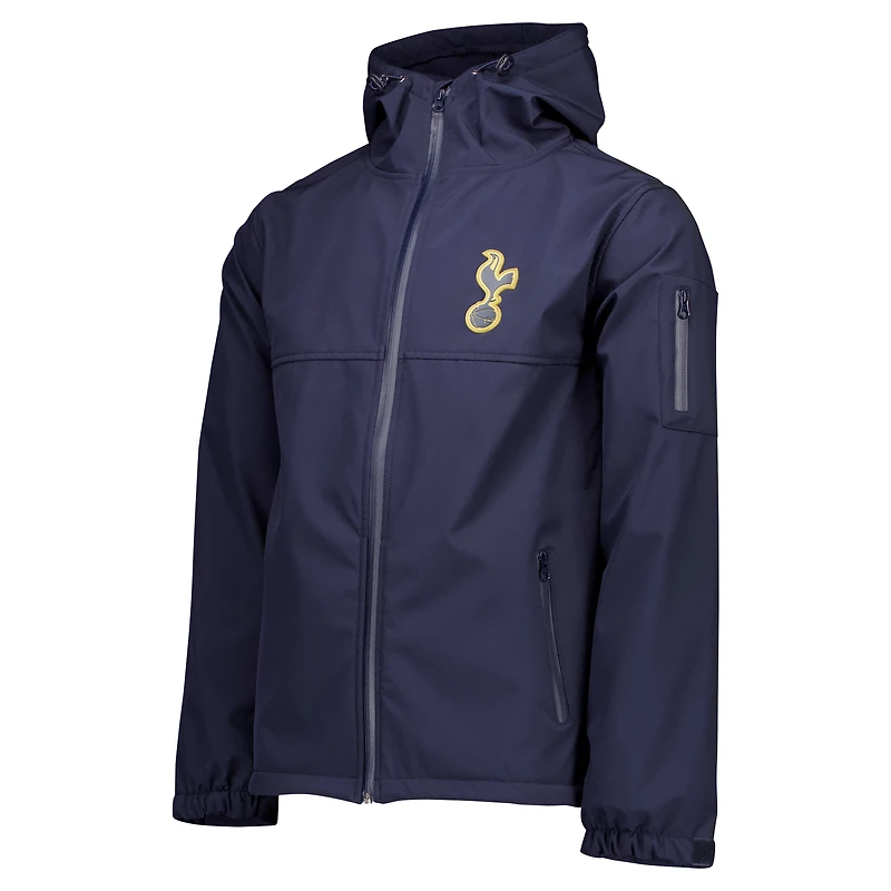Veste à capuche zippée trois couches bleu marine Tottenham Hotspur pour homme