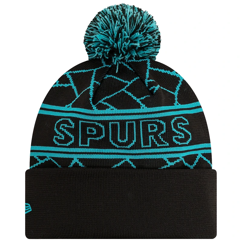 Men's New Era Black Tottenham Hotspur Sport Cuffed Knit Hat with Pom