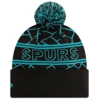 Men's New Era Black Tottenham Hotspur Sport Cuffed Knit Hat with Pom