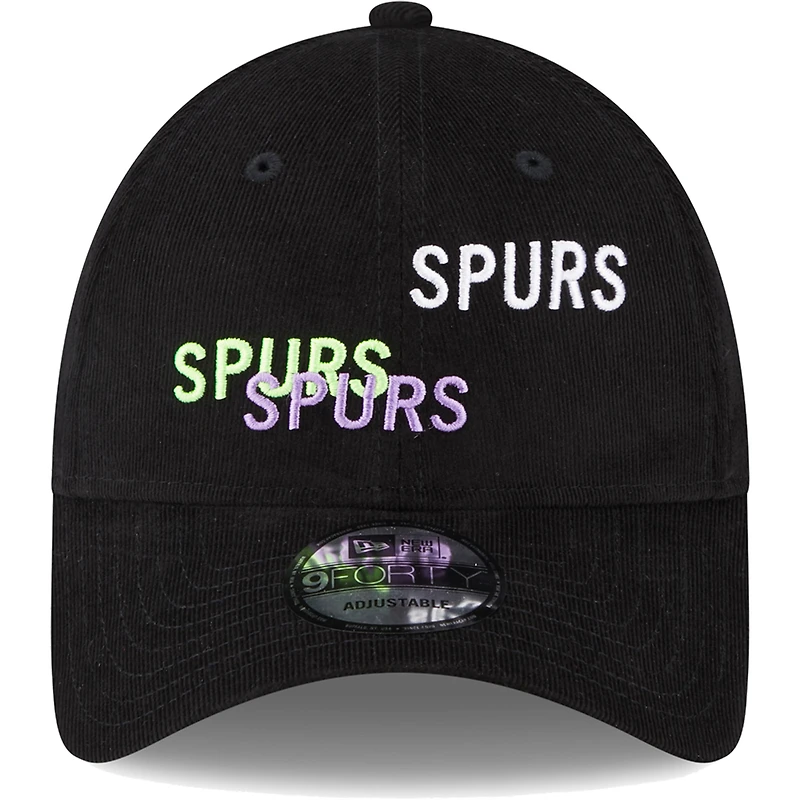 Casquette réglable 9FORTY Triple Wordmark Tottenham Hotspur New Era pour homme noire