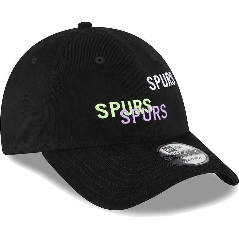 Casquette réglable 9FORTY Triple Wordmark Tottenham Hotspur New Era pour homme noire