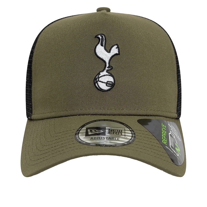 Men's New Era Olive Tottenham Hotspur Trucker Adjustable Hat