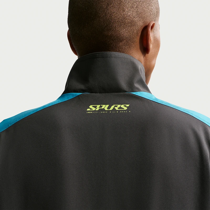 Veste de survêtement zippée Nike Tottenham Hotspur noire pour homme, saison 2025/26