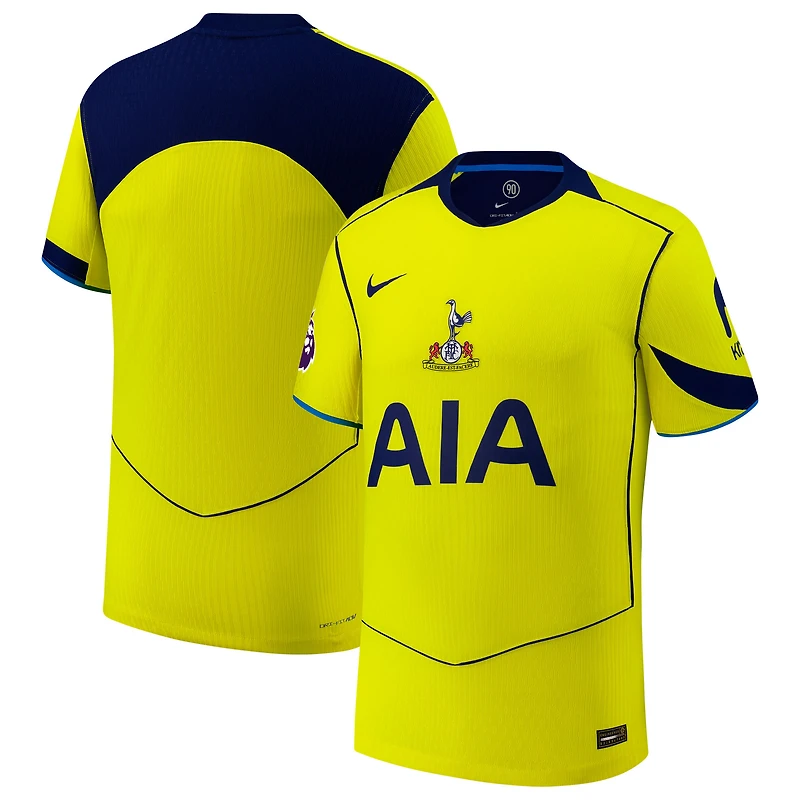 Men's Nike  Yellow Tottenham Hotspur 2025/26 Third Authentic Jersey with Patch