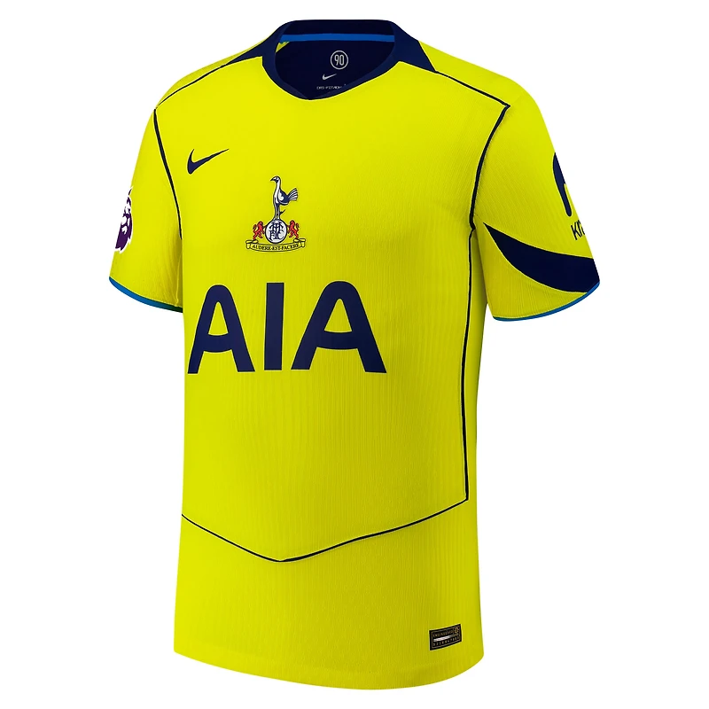 Men's Nike  Yellow Tottenham Hotspur 2025/26 Third Authentic Jersey with Patch