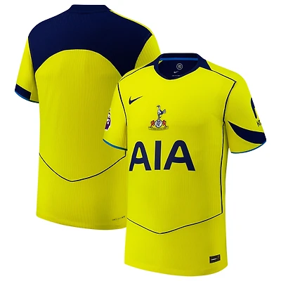 Maillot Nike jaune Tottenham Hotspur 2025/26 Third authentique pour homme avec patch