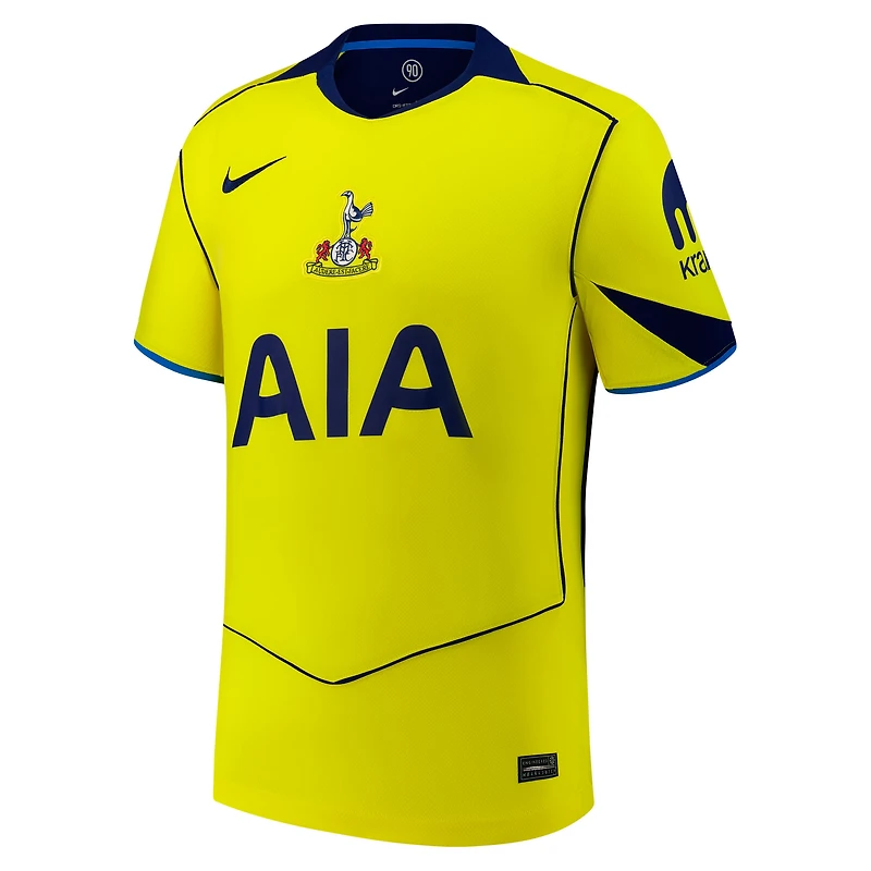 Maillot Nike jaune Tottenham Hotspur 2025/26 troisième réplique pour homme