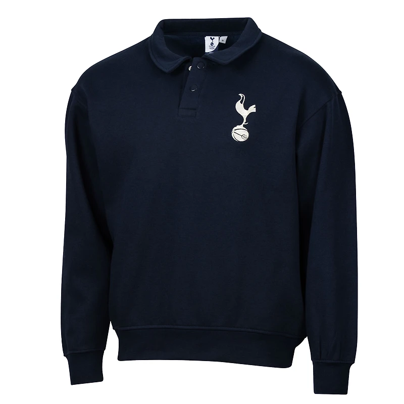 Pull polaire rétro décontracté pour homme, bleu marine, motif Sport Design Sweden Tottenham Hotspur