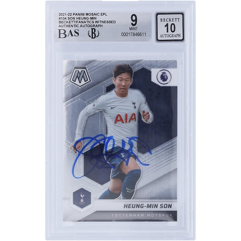 V106832 TTT Heung-Min Son Tottenham Hotspur F.C. Autographié 2021-22 Panini Mosaic EPL #104 Beckett Fanatics Witnessed Authentifié 9/10 Carte 7 Son Heung-Min AUT PAA TRADING CARDS 45831 AUTTRC CA01SC0557 #79