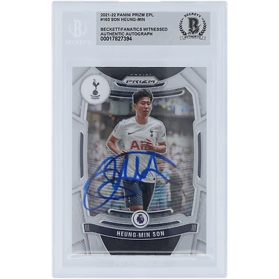 Carte Panini Prizm EPL n° 163 autographiée par Son Heung-min Tottenham Hotspur 2021-22, signée Beckett Fanatics