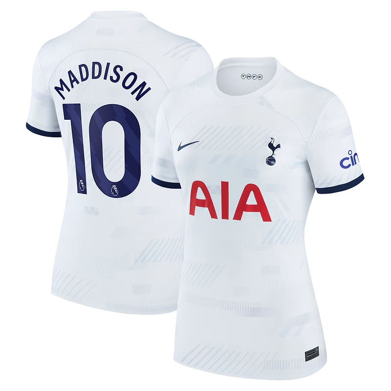 Maillot Nike James Maddison Tottenham Hotspur 2023/24 Home Stadium Replica Player pour Femme Blanc