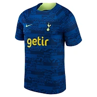 Haut de performance raglan d'avant-match Nike Tottenham Hotspur 2022 bleu pour enfant